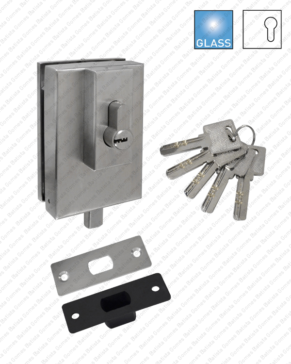 Fechadura para porta em vidro